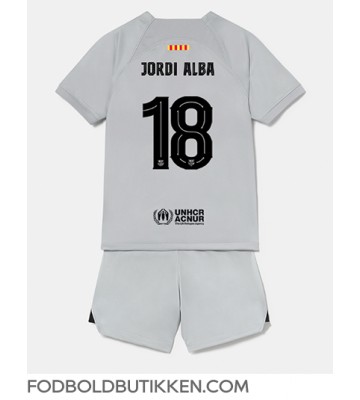 Barcelona Jordi Alba #18 Tredjetrøje Børn 2022-23 Kortærmet (+ Korte bukser)